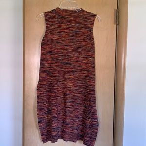 Ribbed space knit mockneck tunic